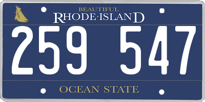 RI license plate 259547