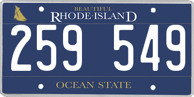 RI license plate 259549