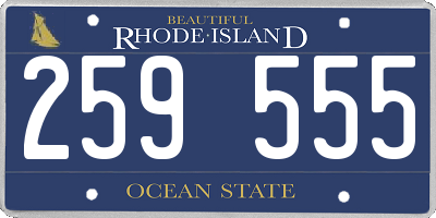 RI license plate 259555