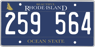 RI license plate 259564