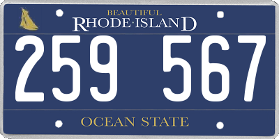 RI license plate 259567