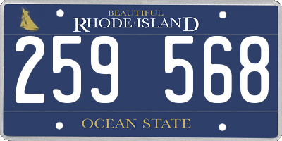 RI license plate 259568