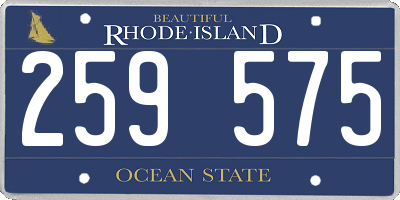 RI license plate 259575