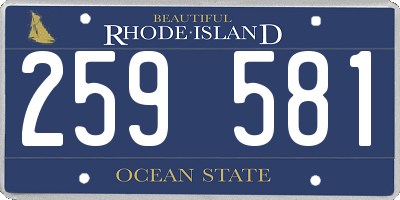 RI license plate 259581