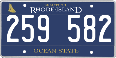 RI license plate 259582