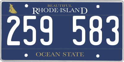 RI license plate 259583