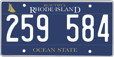 RI license plate 259584