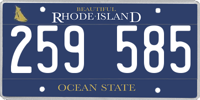 RI license plate 259585