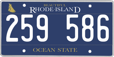 RI license plate 259586