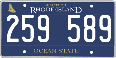 RI license plate 259589