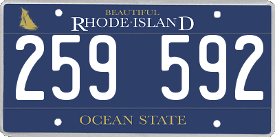 RI license plate 259592