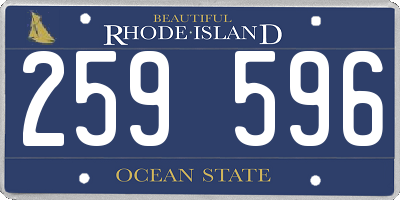 RI license plate 259596