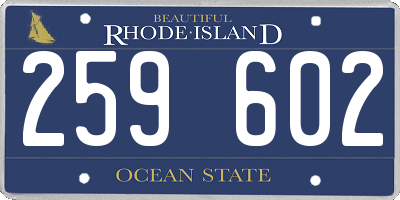 RI license plate 259602