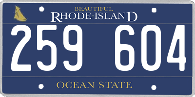 RI license plate 259604