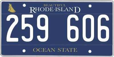 RI license plate 259606