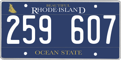 RI license plate 259607