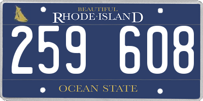 RI license plate 259608