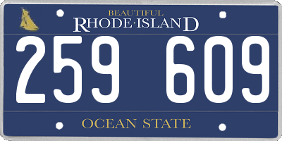 RI license plate 259609