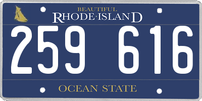RI license plate 259616