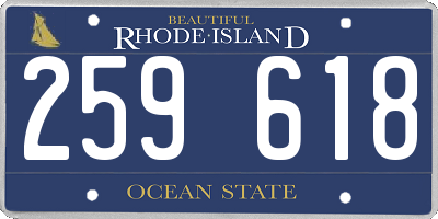 RI license plate 259618