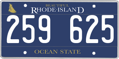 RI license plate 259625