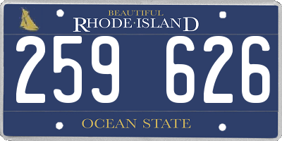 RI license plate 259626