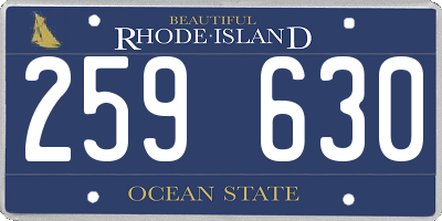 RI license plate 259630