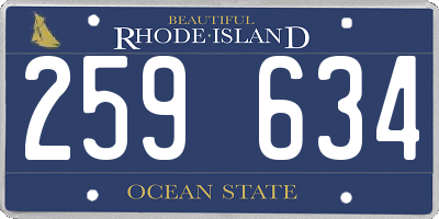 RI license plate 259634