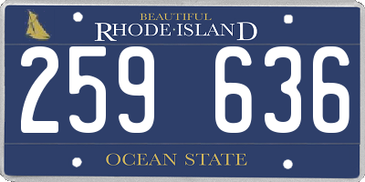 RI license plate 259636