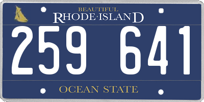 RI license plate 259641