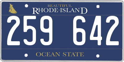 RI license plate 259642