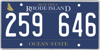 RI license plate 259646