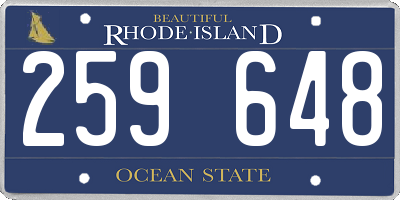 RI license plate 259648
