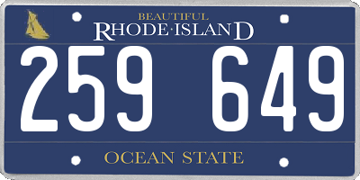 RI license plate 259649