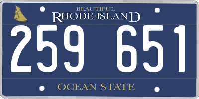 RI license plate 259651
