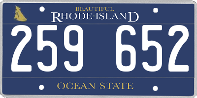 RI license plate 259652