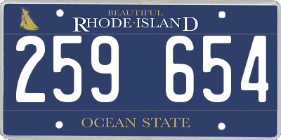 RI license plate 259654