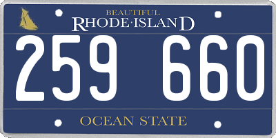 RI license plate 259660
