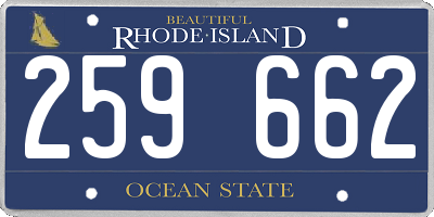 RI license plate 259662