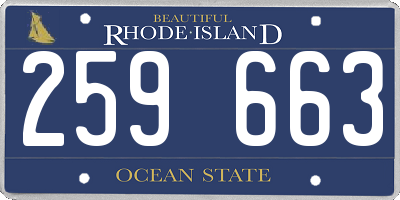 RI license plate 259663