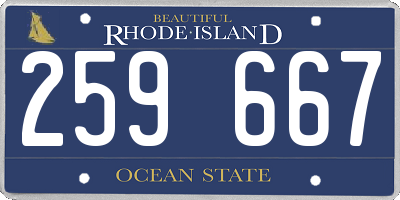 RI license plate 259667