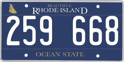 RI license plate 259668