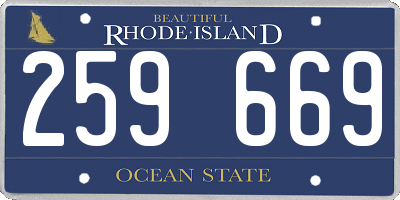 RI license plate 259669