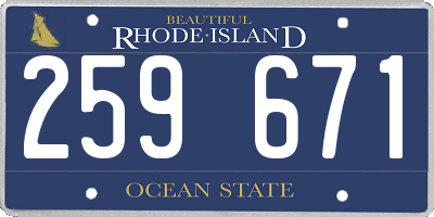 RI license plate 259671