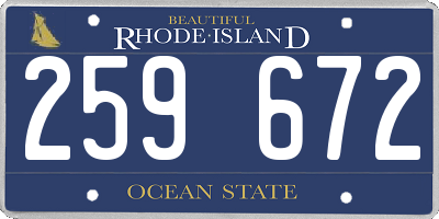 RI license plate 259672