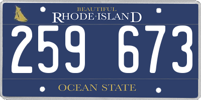 RI license plate 259673