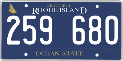 RI license plate 259680