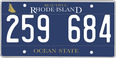 RI license plate 259684