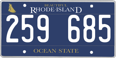 RI license plate 259685