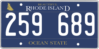 RI license plate 259689